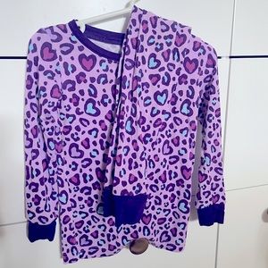Little sleepies two piece purple leopard 2t